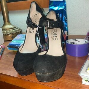 Kors Micheal Kors black suede heels size 7
